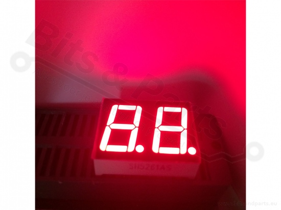 Digit display LED 7-segments 1.4cm red - 2-way common cathode